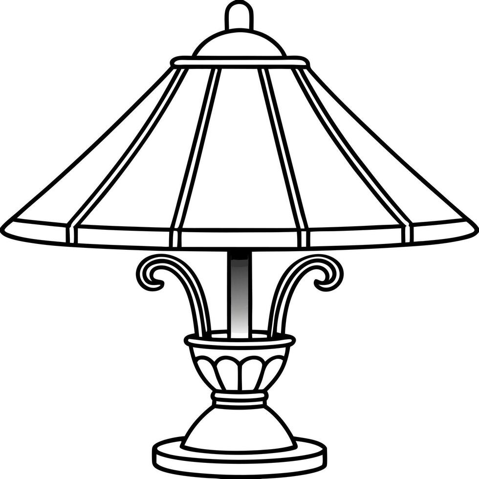 lamp, illustration line art vector