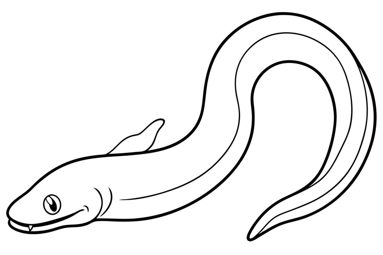 An eel coloring page for kids vector