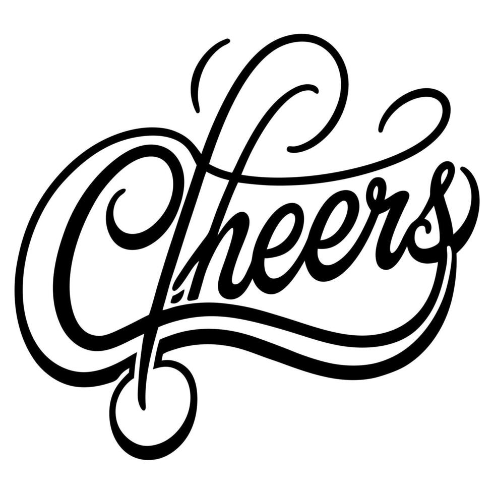 cheers megaphone monogram on white background, illustration line art vector