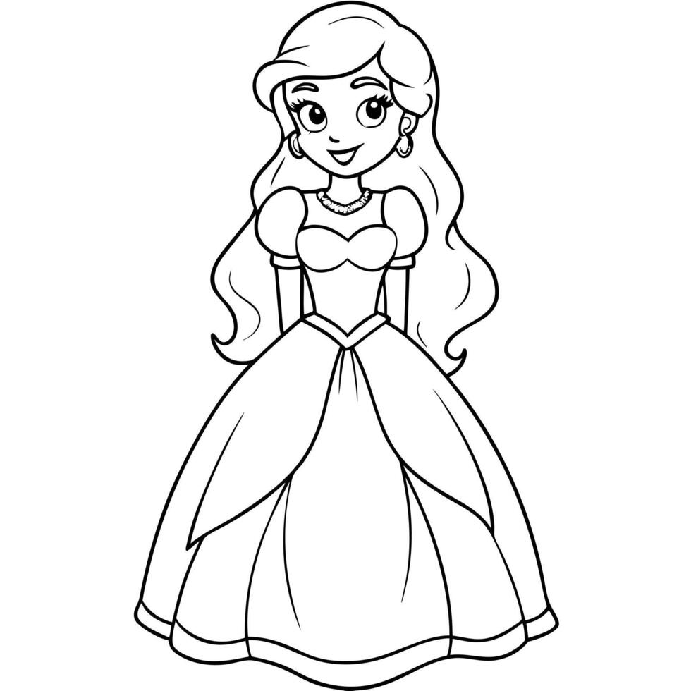Princess ariel coloring pages vector