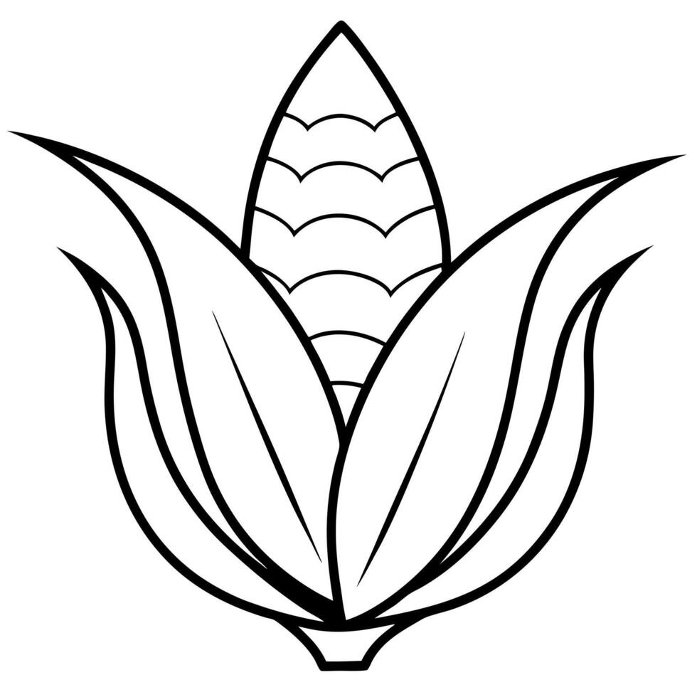 Corn ear coloring pages vector