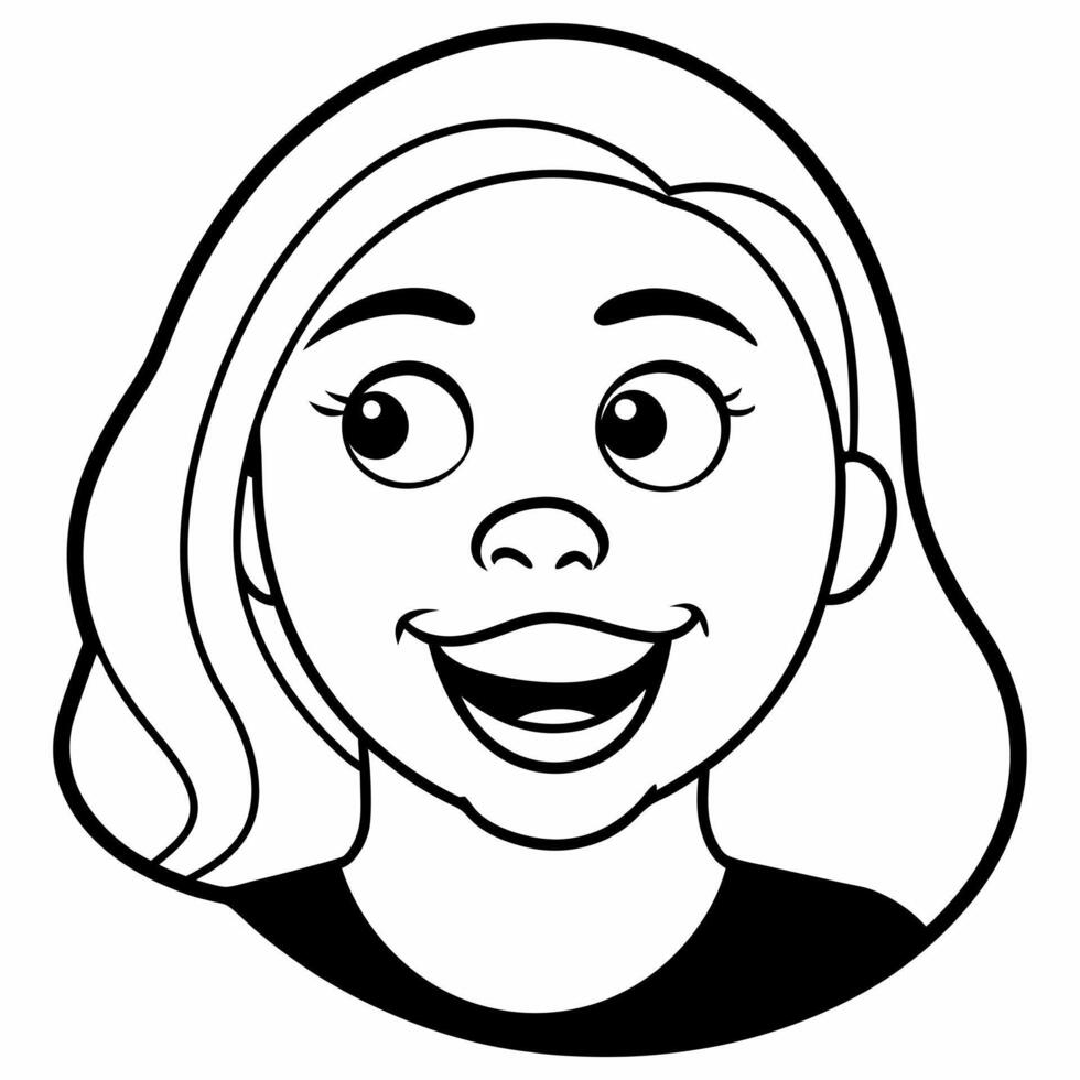 A cartoon woman's face with a big smile vector