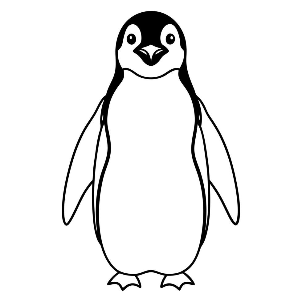 Penguin coloring pages for kids vector