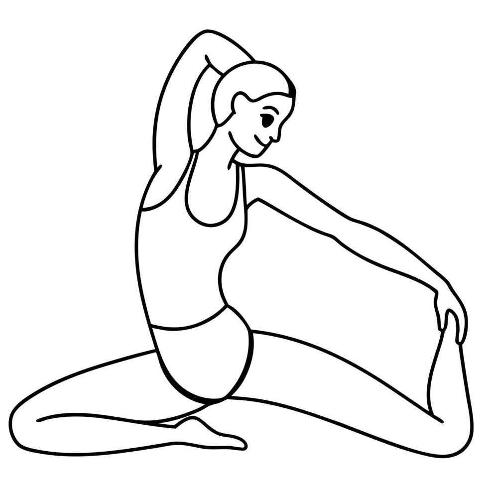 A woman is doing yoga in a pose vector