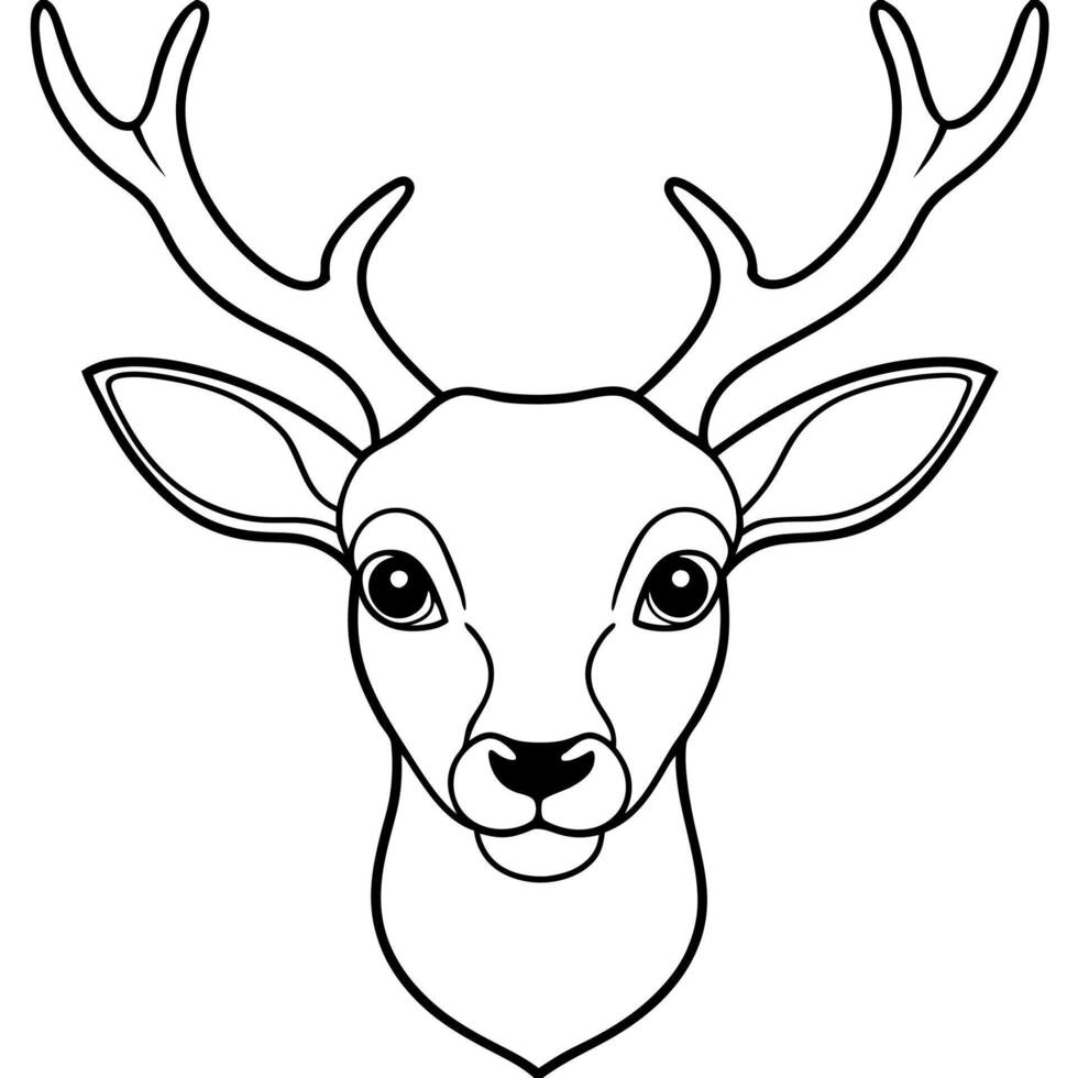 Deer head outline coloring pages vector