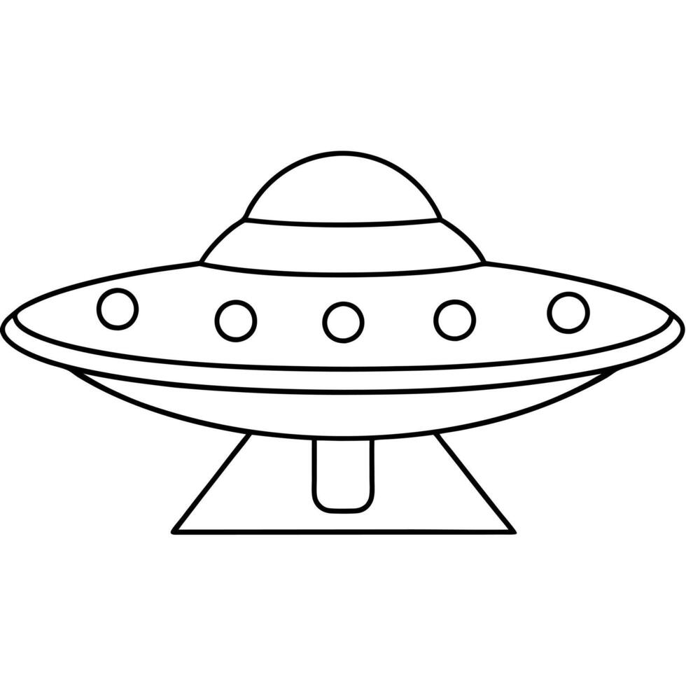 big space ship, illustration line art vector