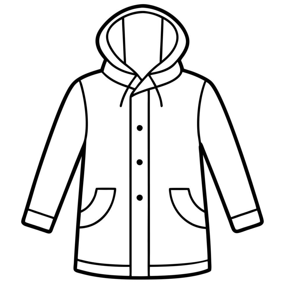 A black and white drawing of a coat vector