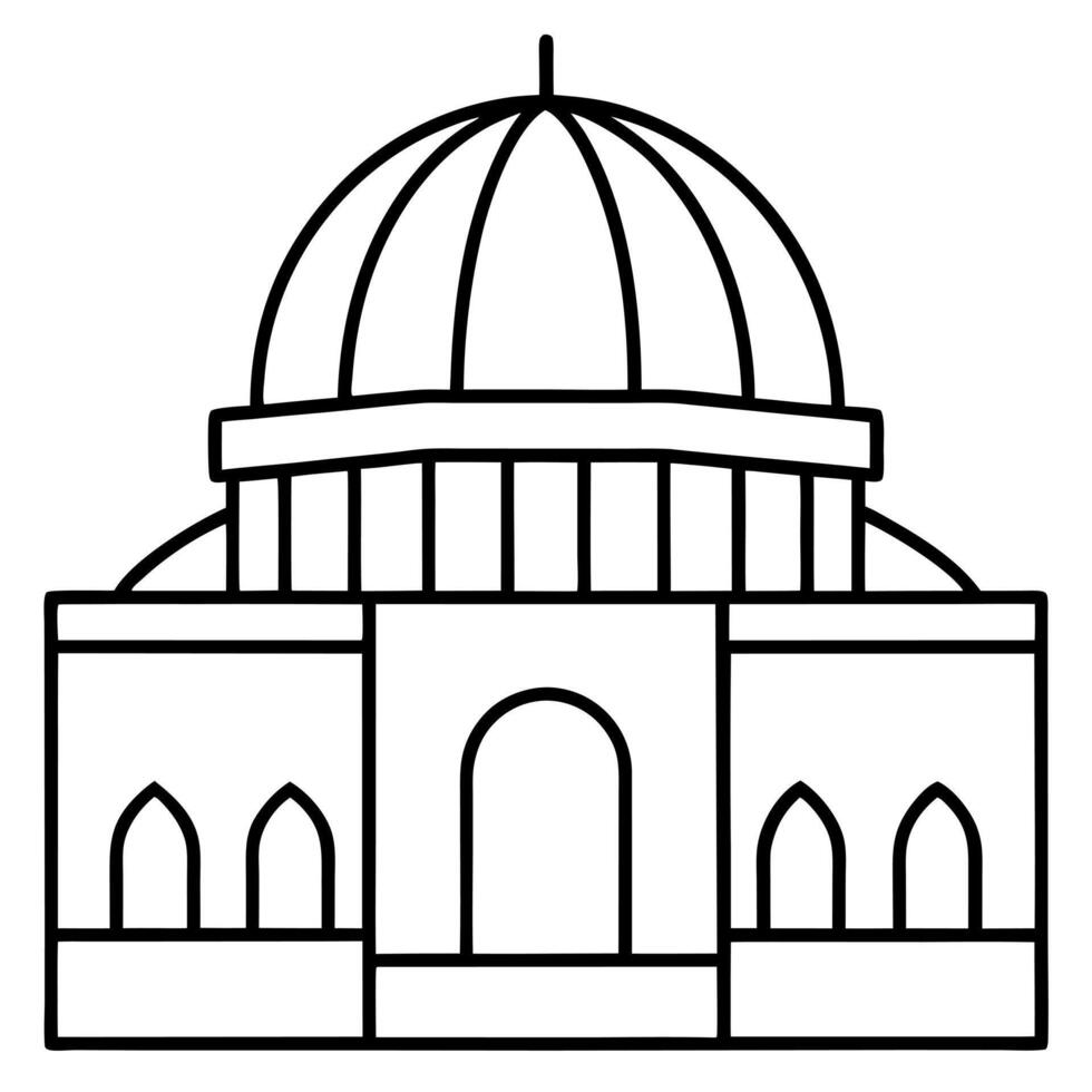 Dome of the rock, israel, islamic architecture, islamic architecture icon vector