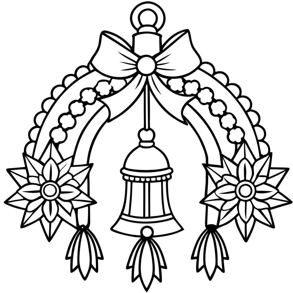 Christmas decorations coloring pages vector
