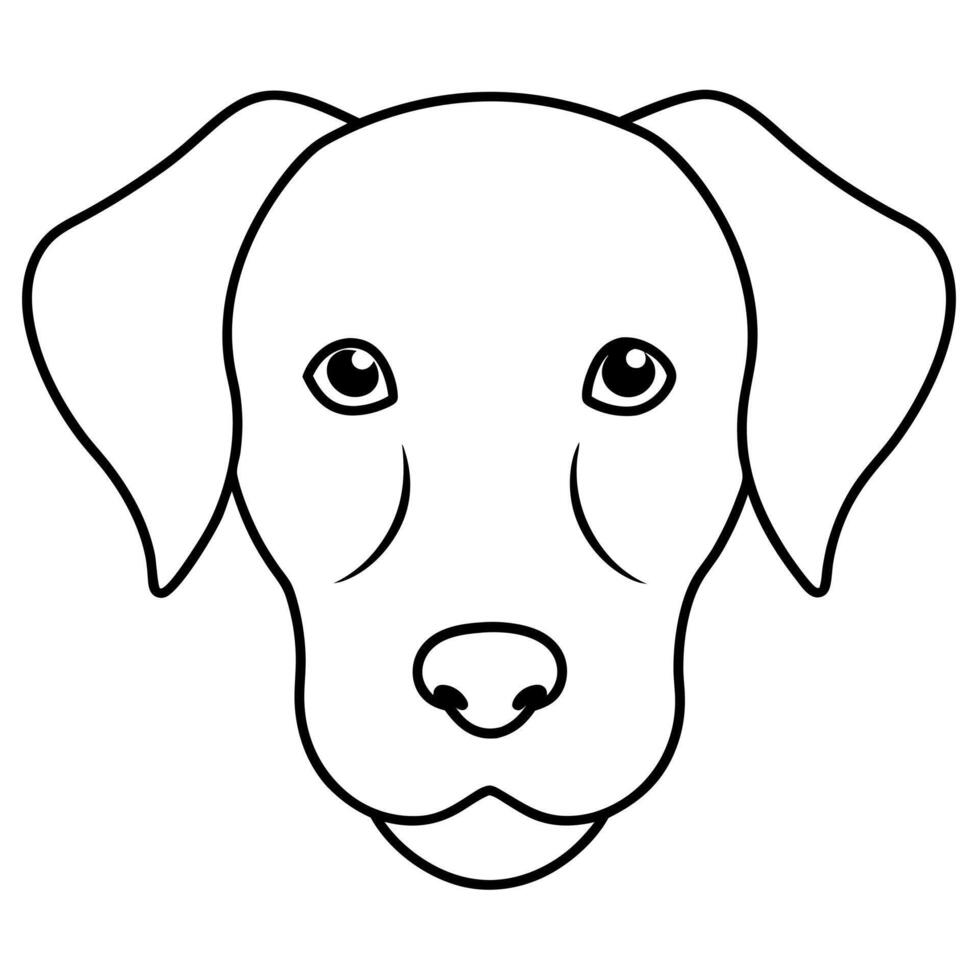dogs face, illustration line art vector