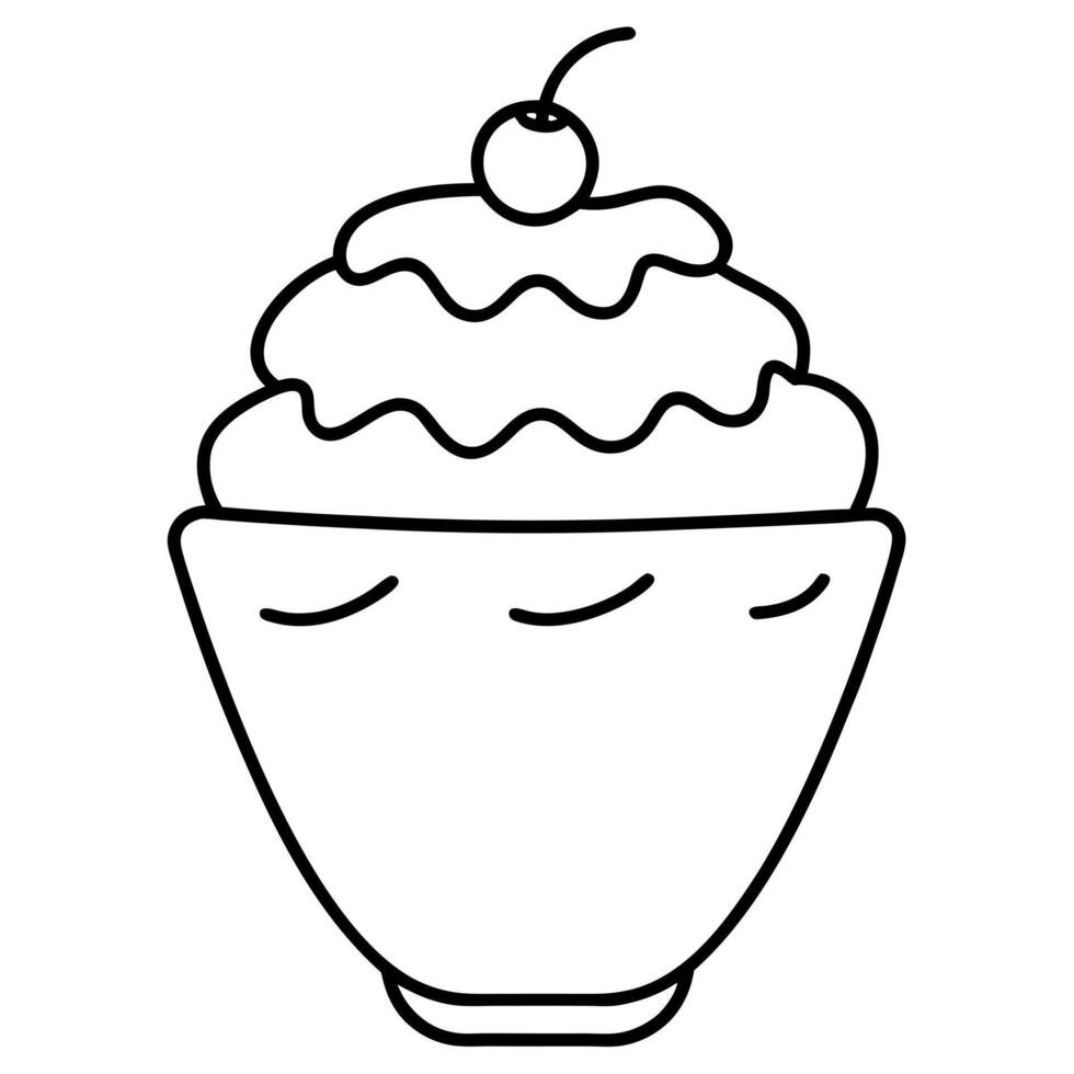 Ice cream sundae coloring pages vector