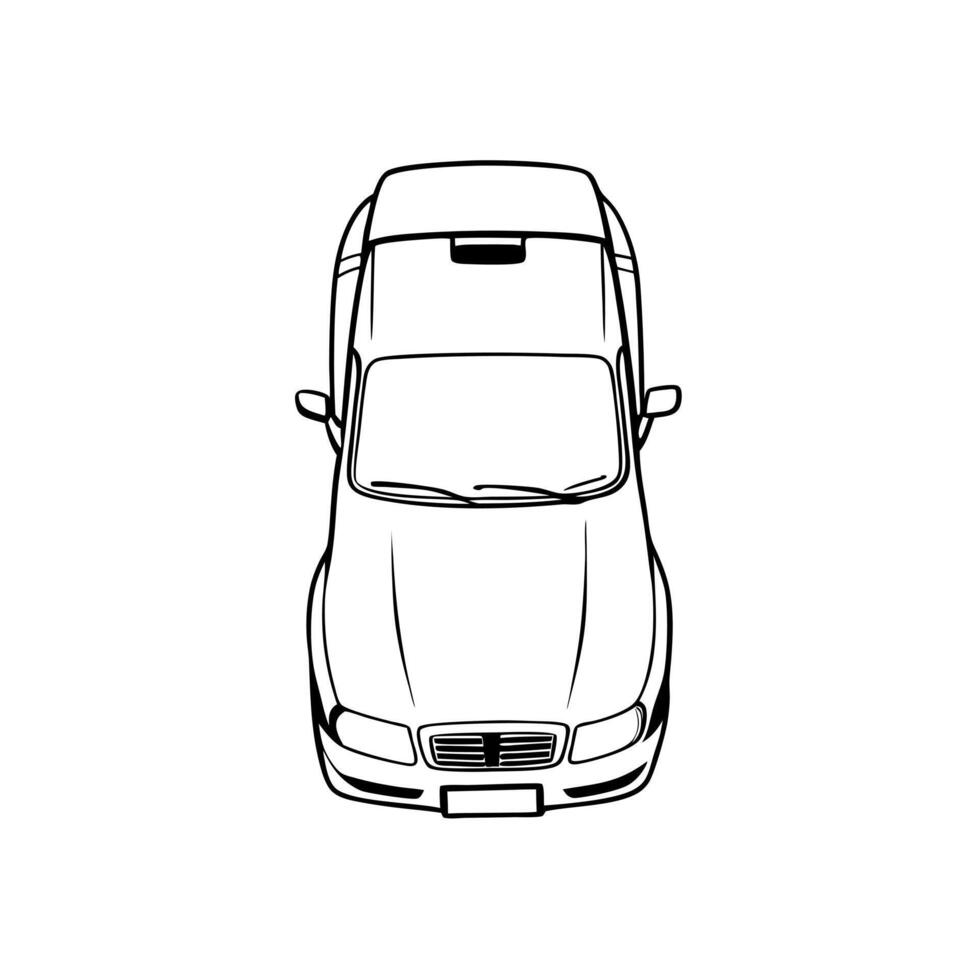 A drawing of a car on a white background vector