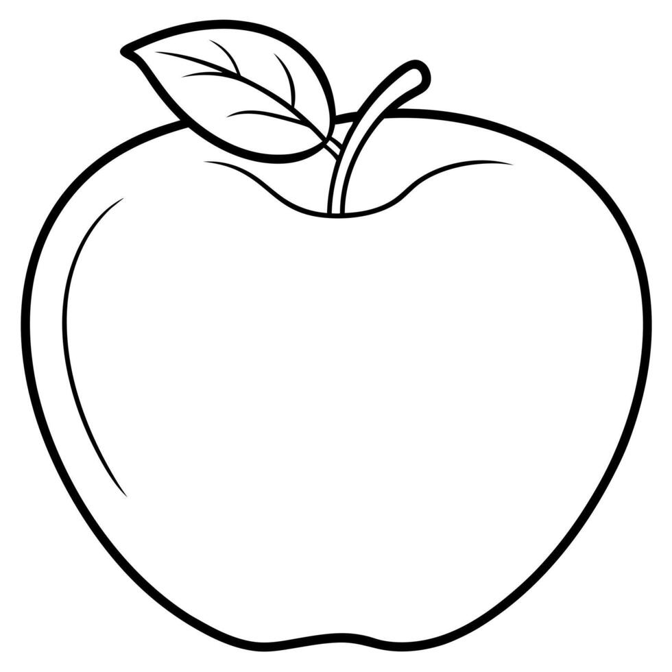 Apple coloring pages for kids vector
