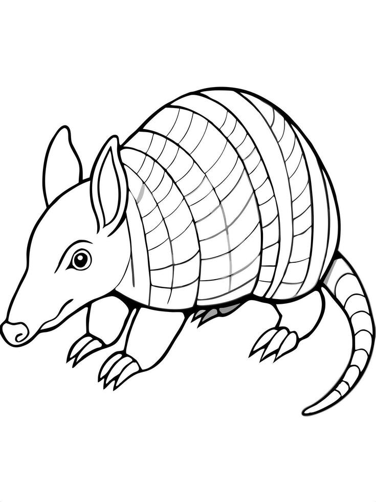 armadillo, illustration line art vector