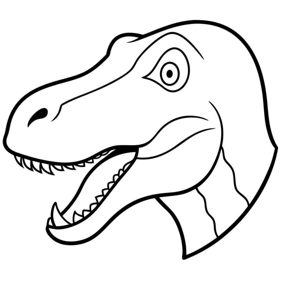 Dinosaur head coloring pages 51005753 Vector Art at Vecteezy