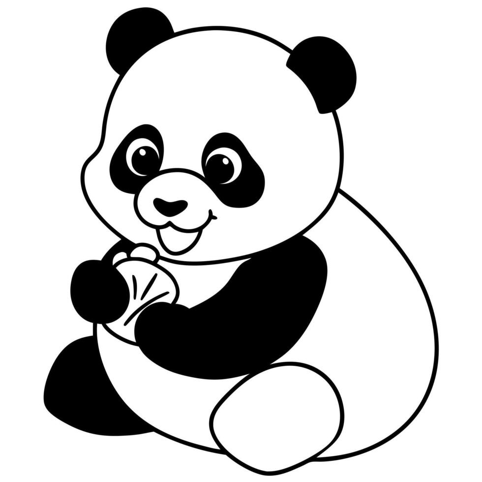 Panda bear coloring pages vector