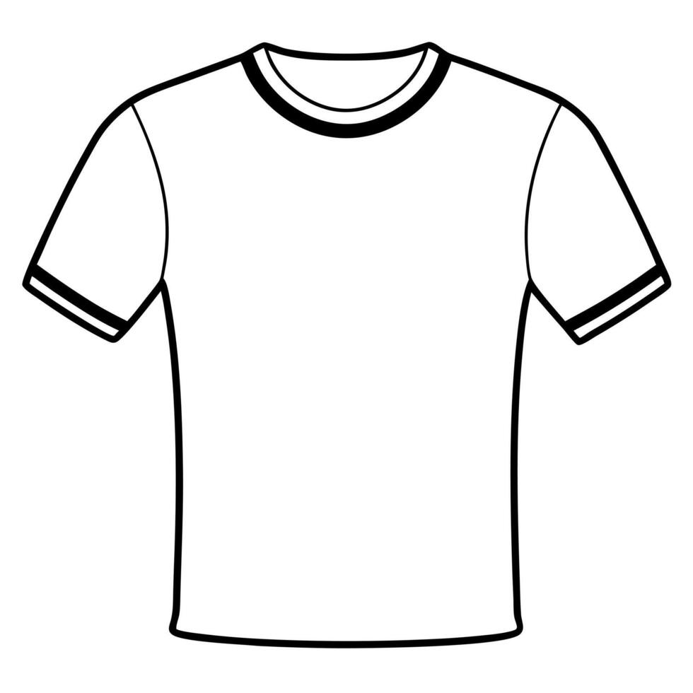 A t - shirt outline on a white background vector