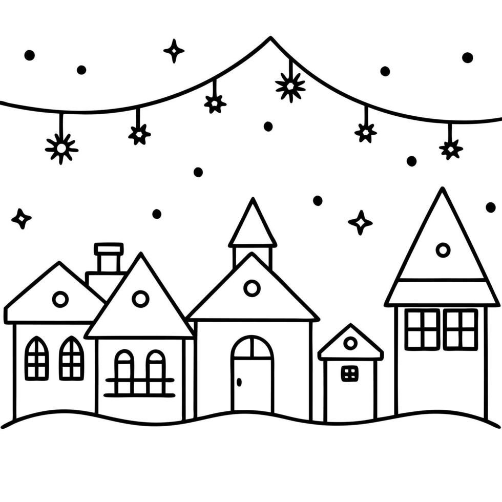 Christmas coloring pages for kids vector