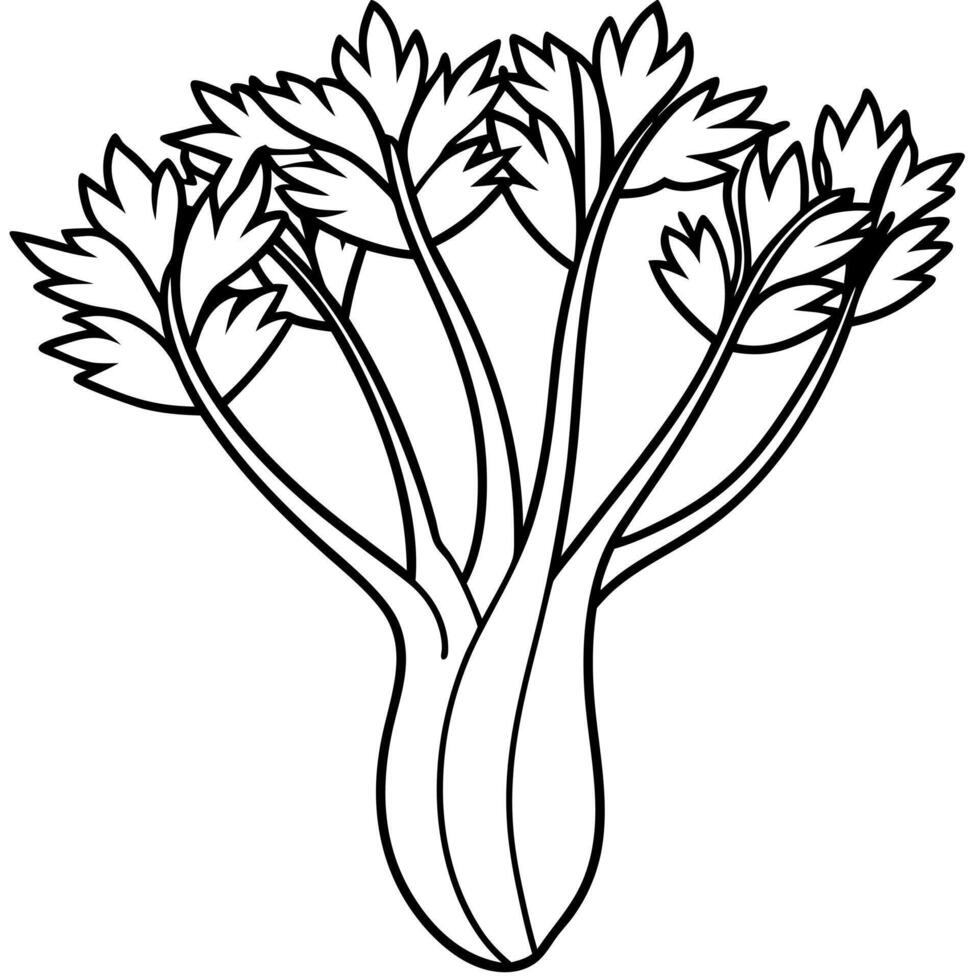 A black and white drawing of a plant vector