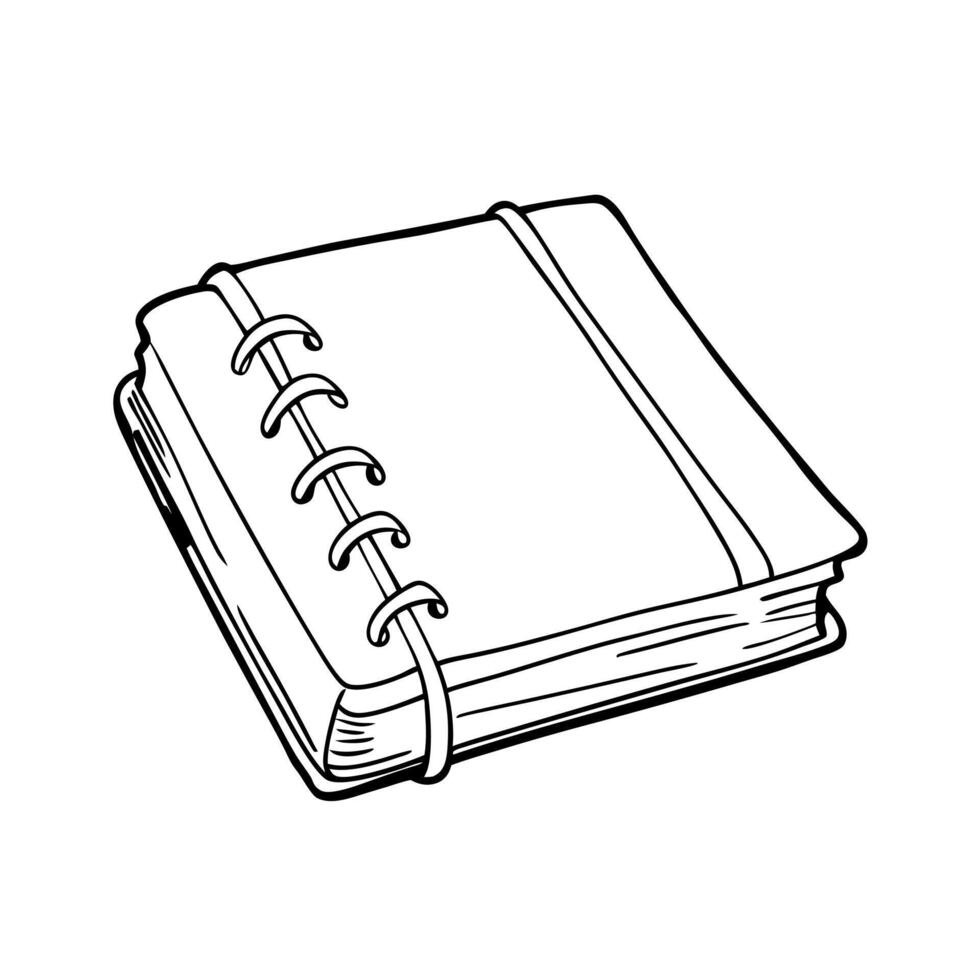 A notebook with a pen and a pencil in it vector