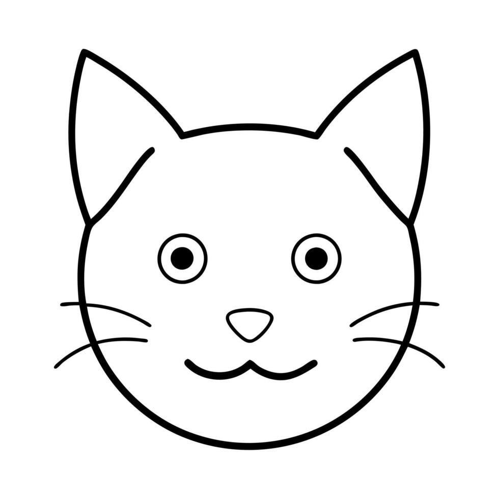 A cat face with eyes and a smile vector