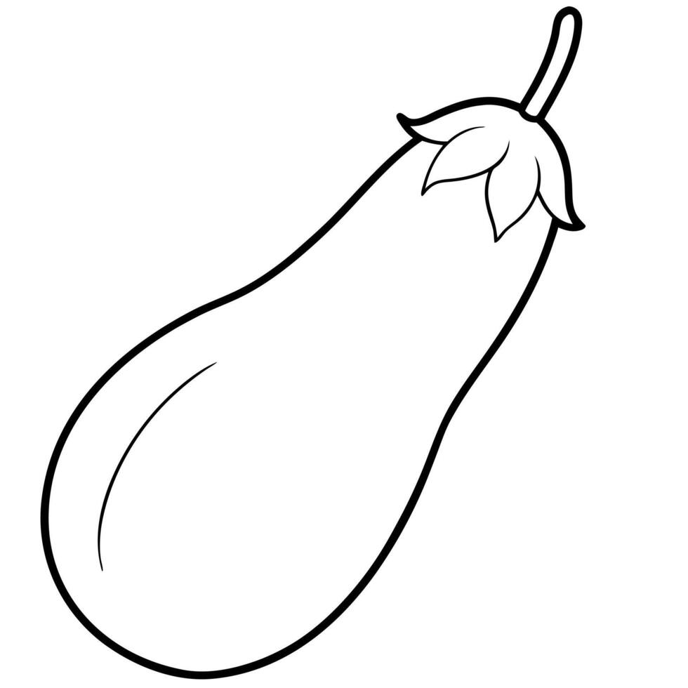A drawing of an eggplant on a white background vector