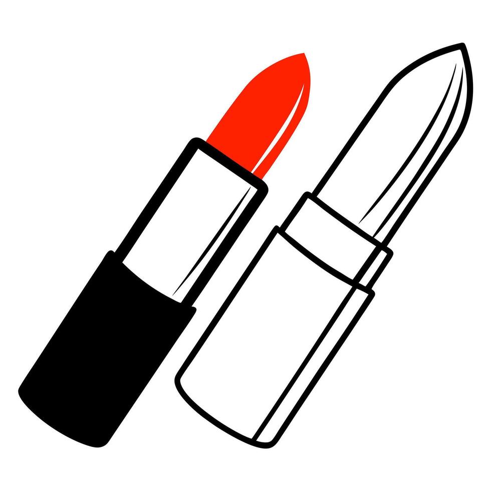 close up of lipstick swatches including red and orange shades with a smudged texture on a white, vector