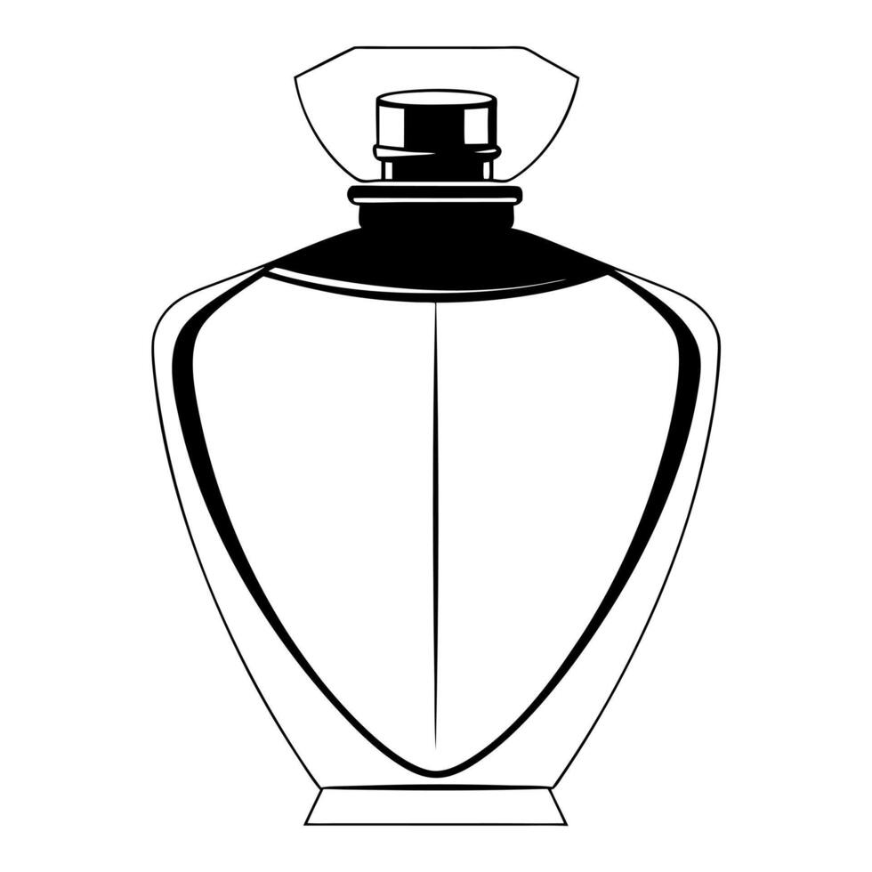 luxury perfume bottle, illustration line art vector