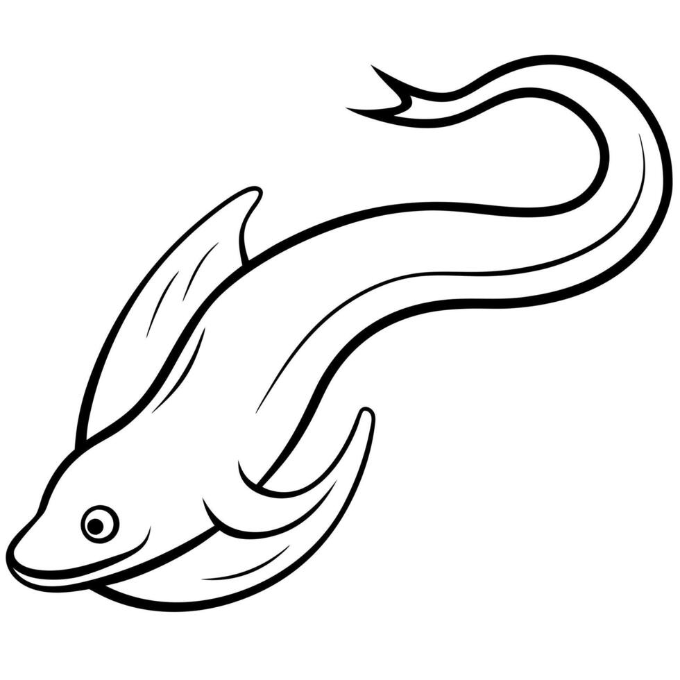 A fish with long tail and long body coloring pages vector