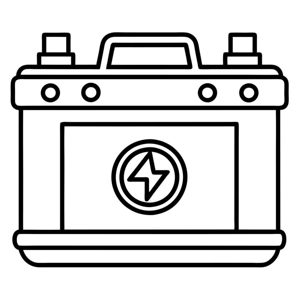 battery replacement icon for car services related on white background, illustration line art vector