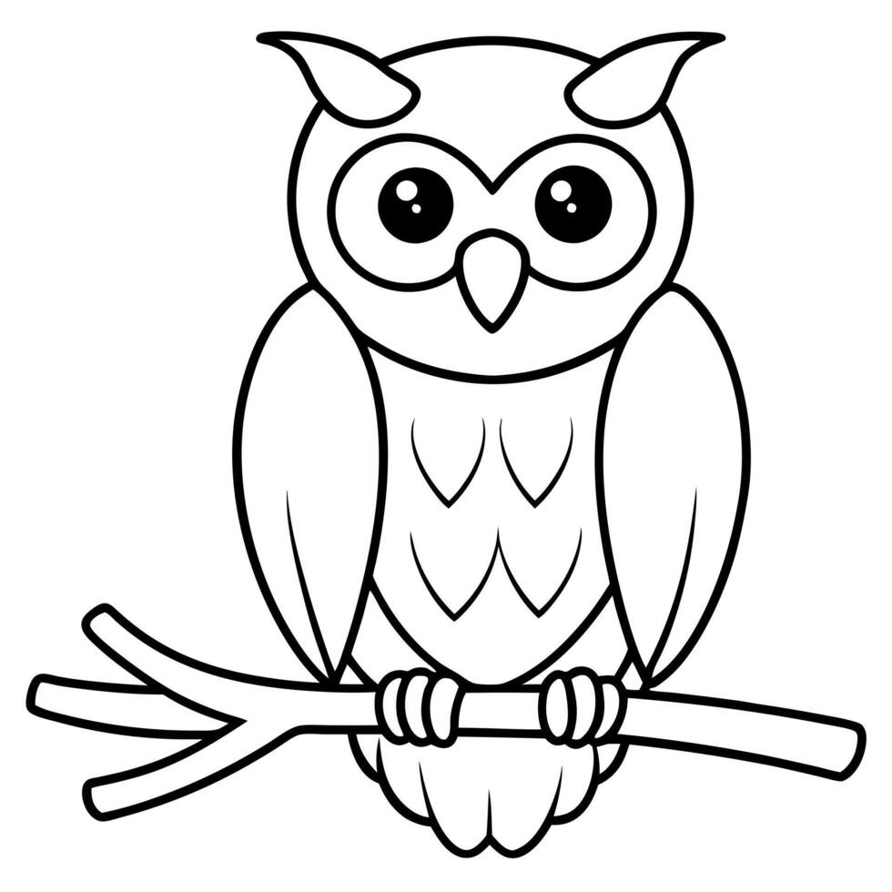 Owl coloring pages for kids vector