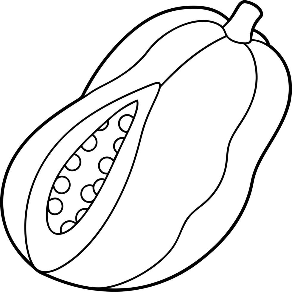 Papaya coloring pages vector