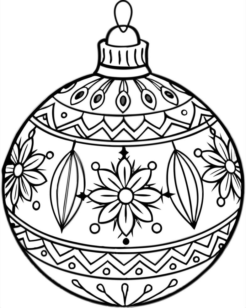 Christmas ornament coloring pages 51006327 Vector Art at Vecteezy