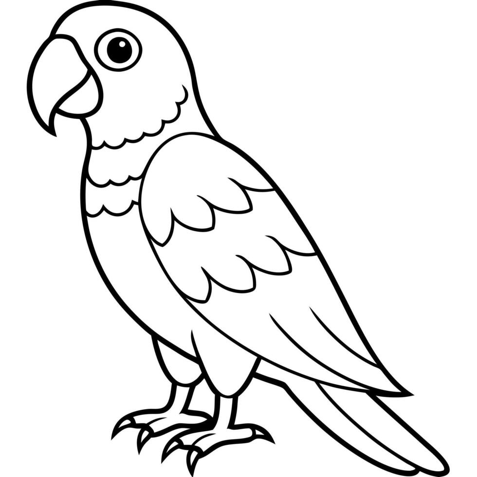 A parrot coloring page for kids vector