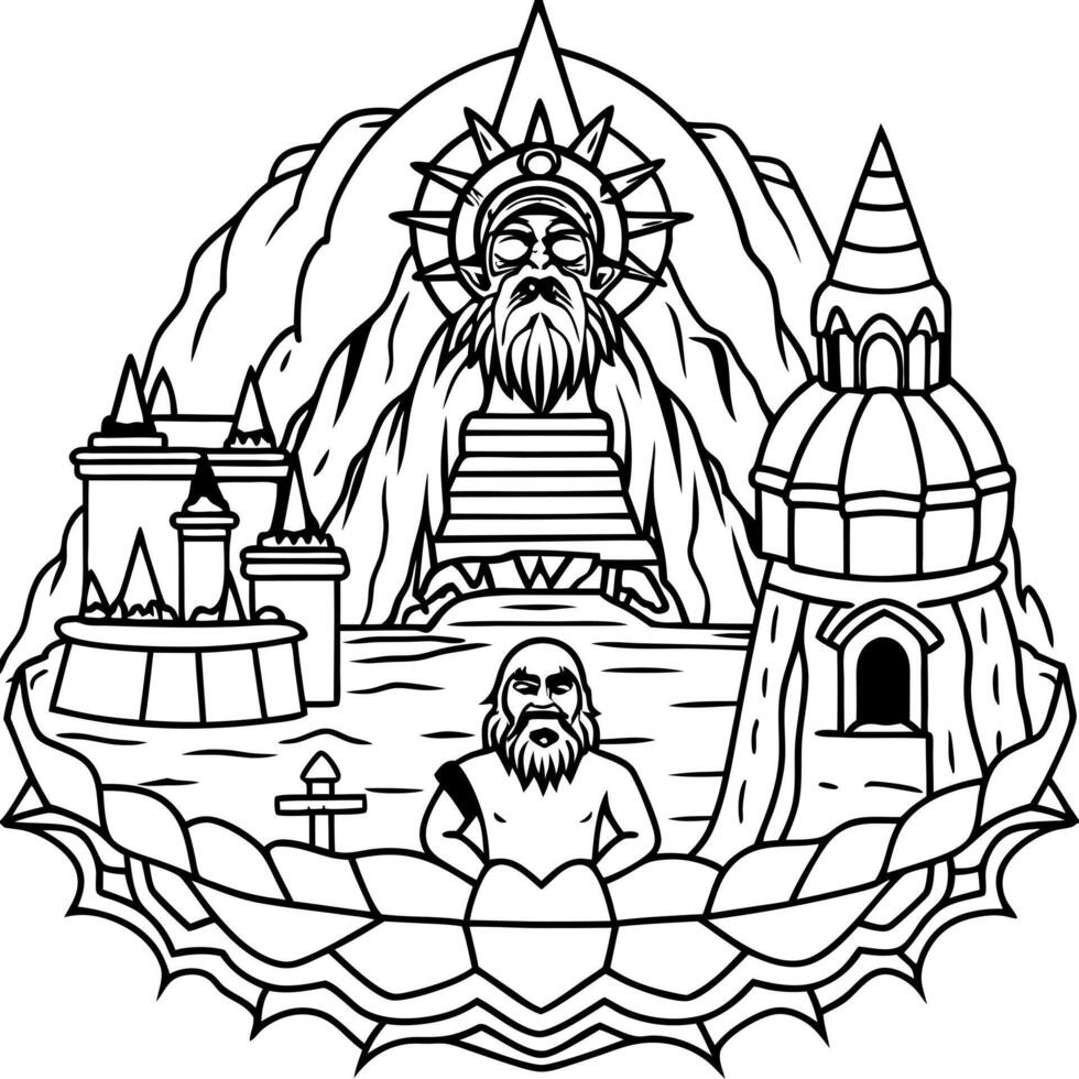 The logo for the temple of the sun vector