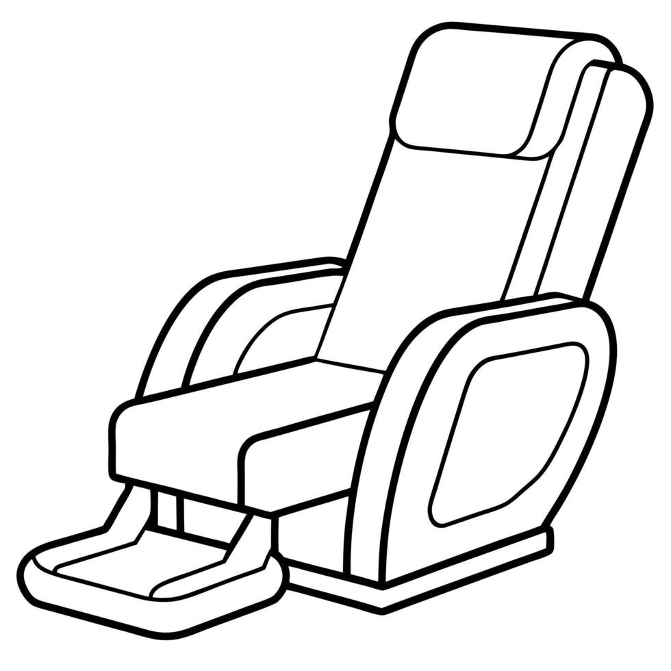 massage chair, illustration line art vector