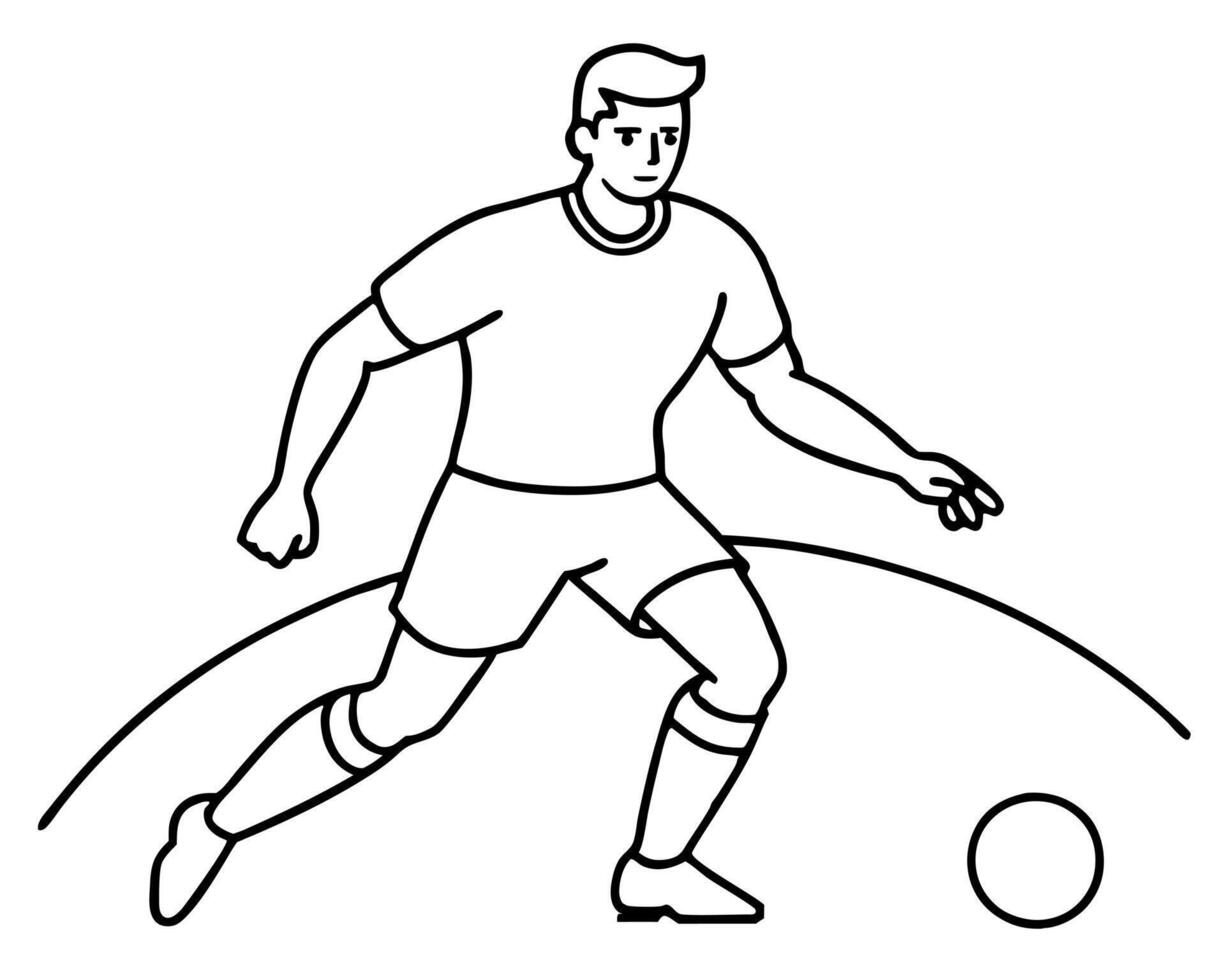 Soccer player coloring pages vector
