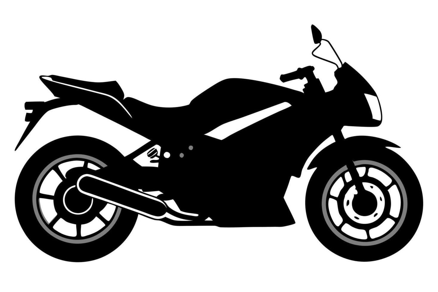 a motorcycle silhouette on white background, illustration line art vector