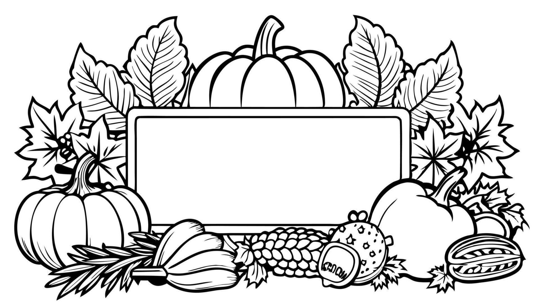 Thanksgiving coloring pages vector