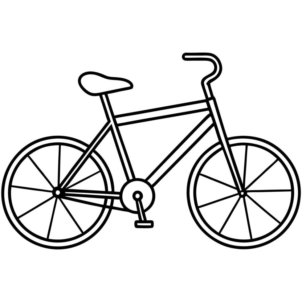Bicycle coloring pages for kids vector