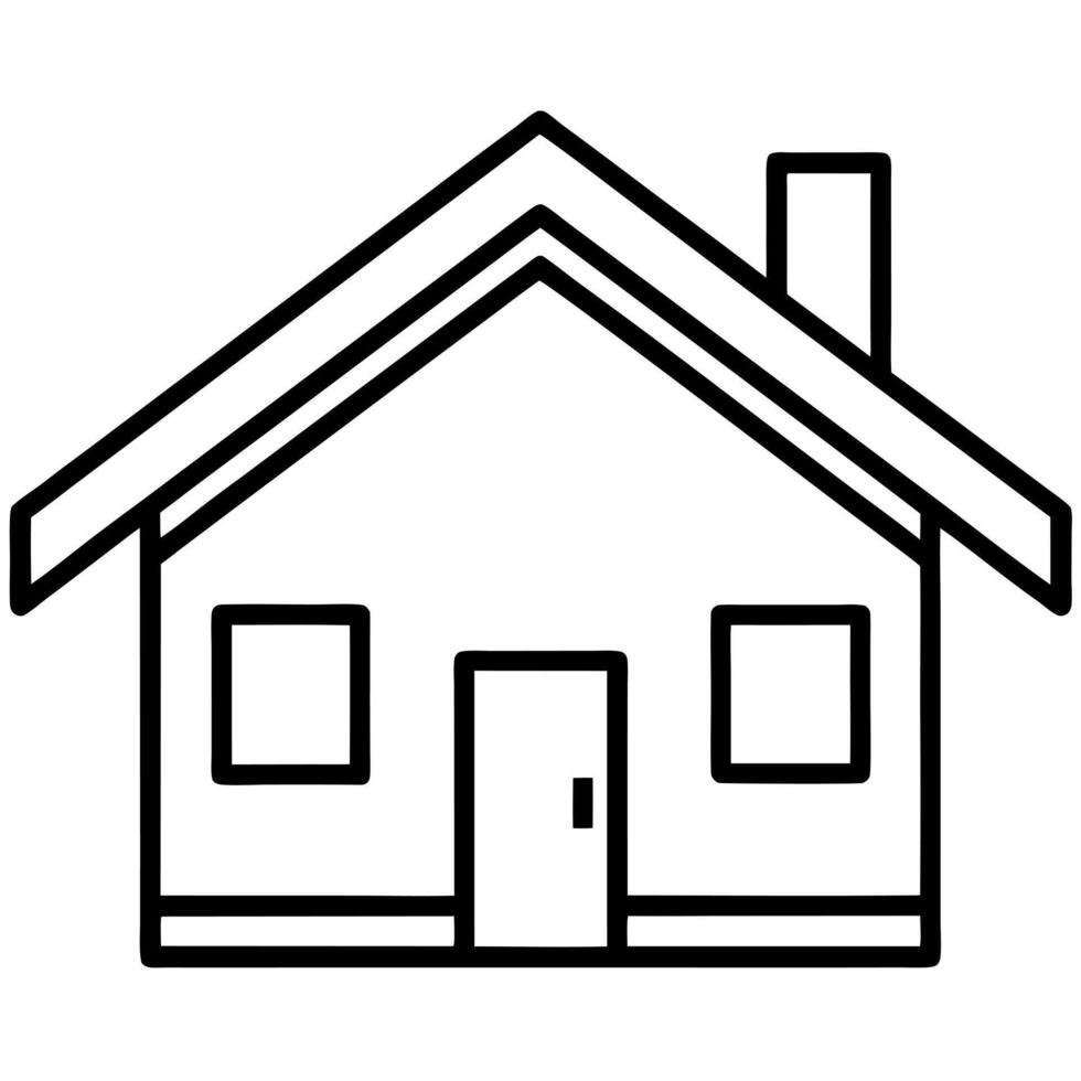 home icon, illustration line art vector