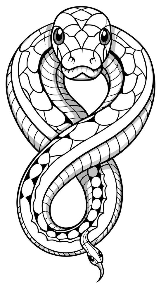 Snake coloring pages for kids vector