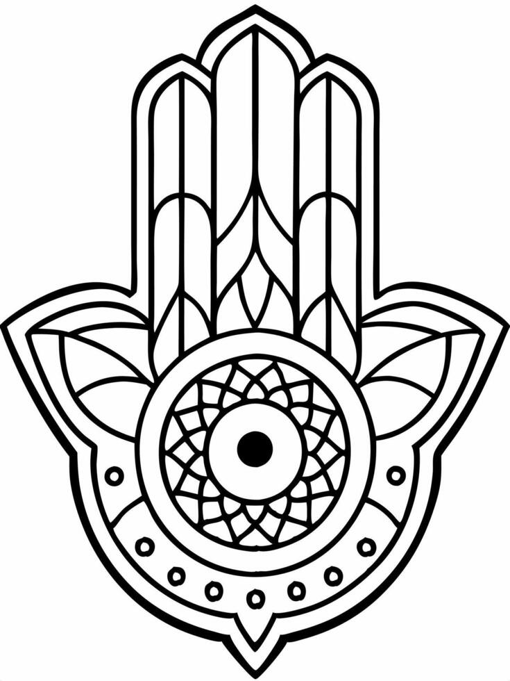 Hamsa hand coloring pages hamsa hand coloring pages vector