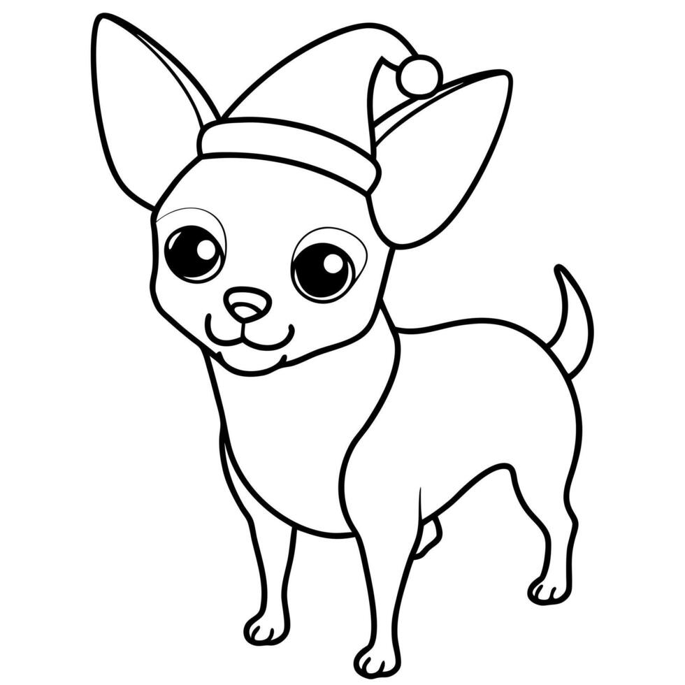 Chihuahua dog coloring pages vector