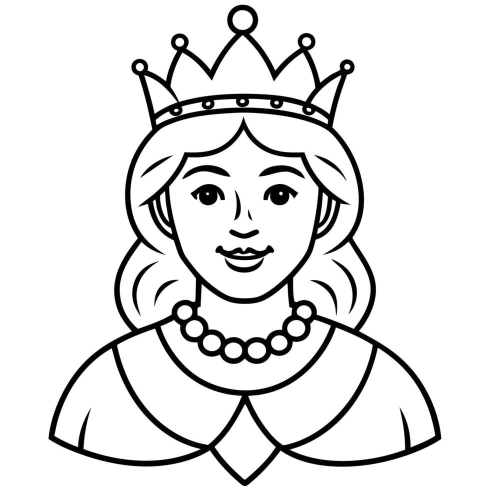 Queen of the world coloring page vector