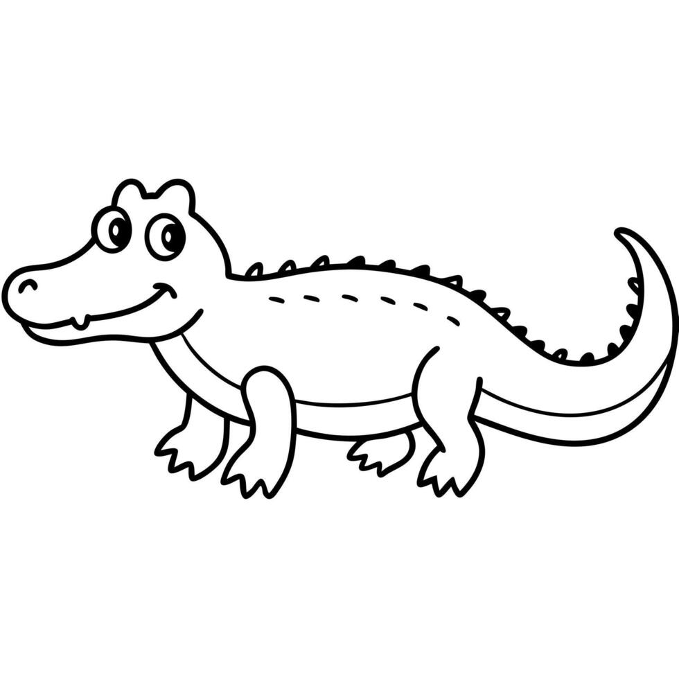 Crocodile coloring pages for kids vector
