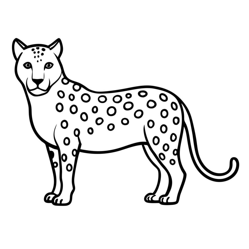 A leopard coloring page for kids vector