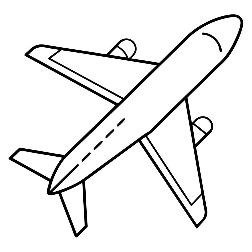 aeroplane, illustration line art vector