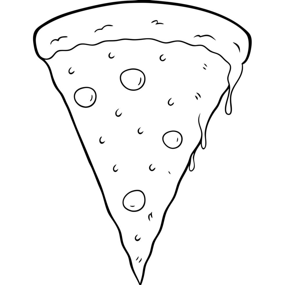 Pizza slice coloring pages vector