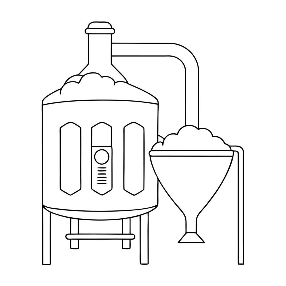 brewing, illustration line art vector